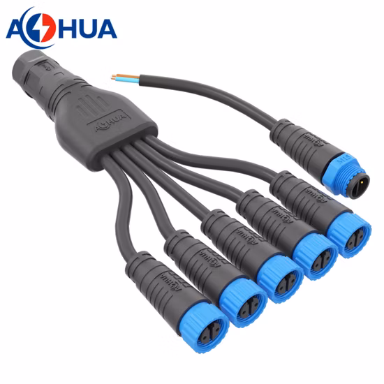 Hot Sell UL Standard 1 to 5 Street Lights Module Male Female M15 IP67 Cable Connector