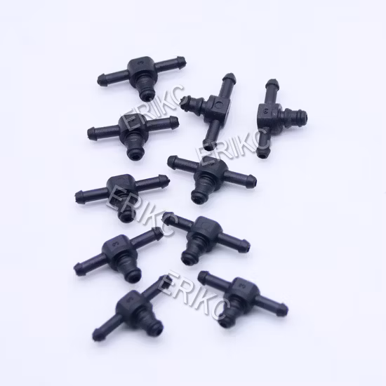 Erikc Fuel Injector Parts Oil Return Pipe Connector Backflow Plastic Two-Way Joint Pipe T / L Type for Bosch 10PCS/Bag E1024070 E1024071