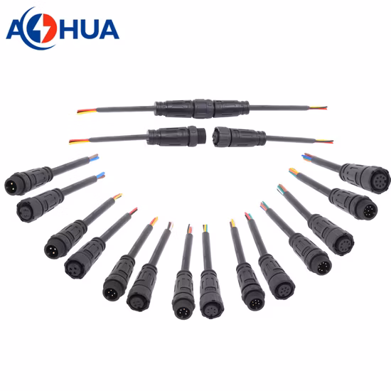 Ahua with Cable M12 5pin Mini Waterproof Wire Connector for LED Lighting